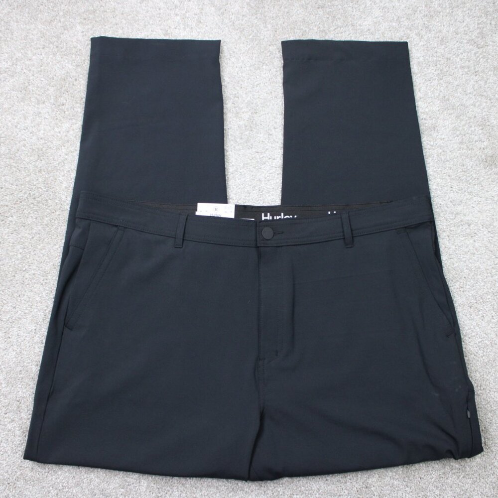 Hurley Pants NWT Mens 40x32 Black‎ Joggers Performance Poly Stretch Straight Leg